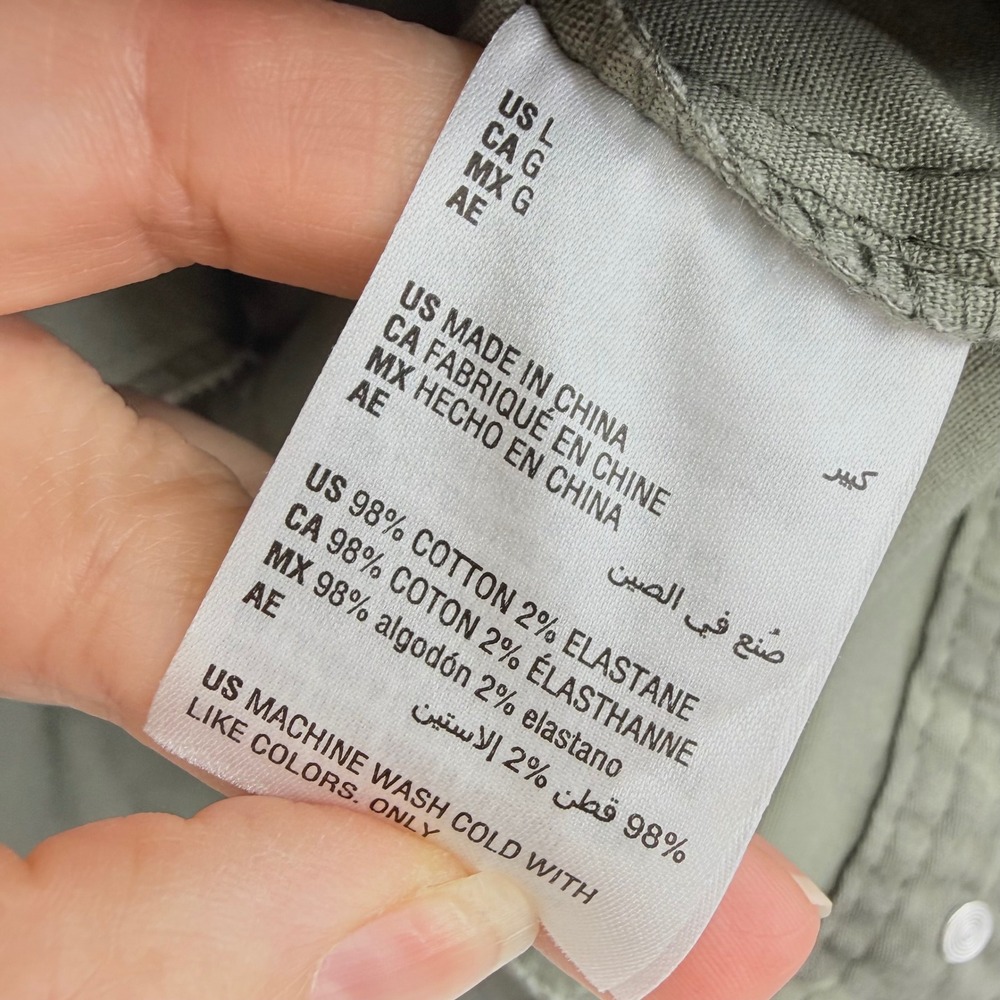 Style & Co Womens Camo Print Denim Jacket Green Camouflage Utility Large NEW - Picture 4 of 5